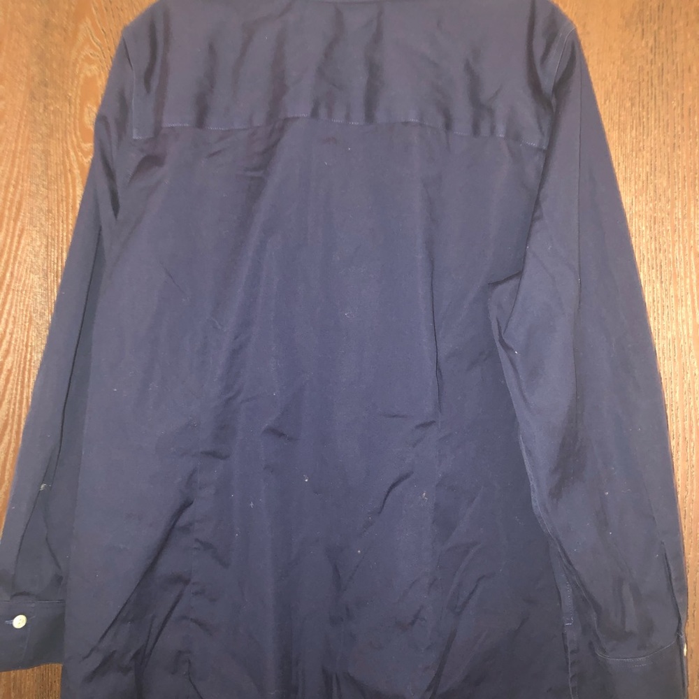 Foxcroft Navy Stretch Button Down Shirt size 16W - Picture 3 of 3